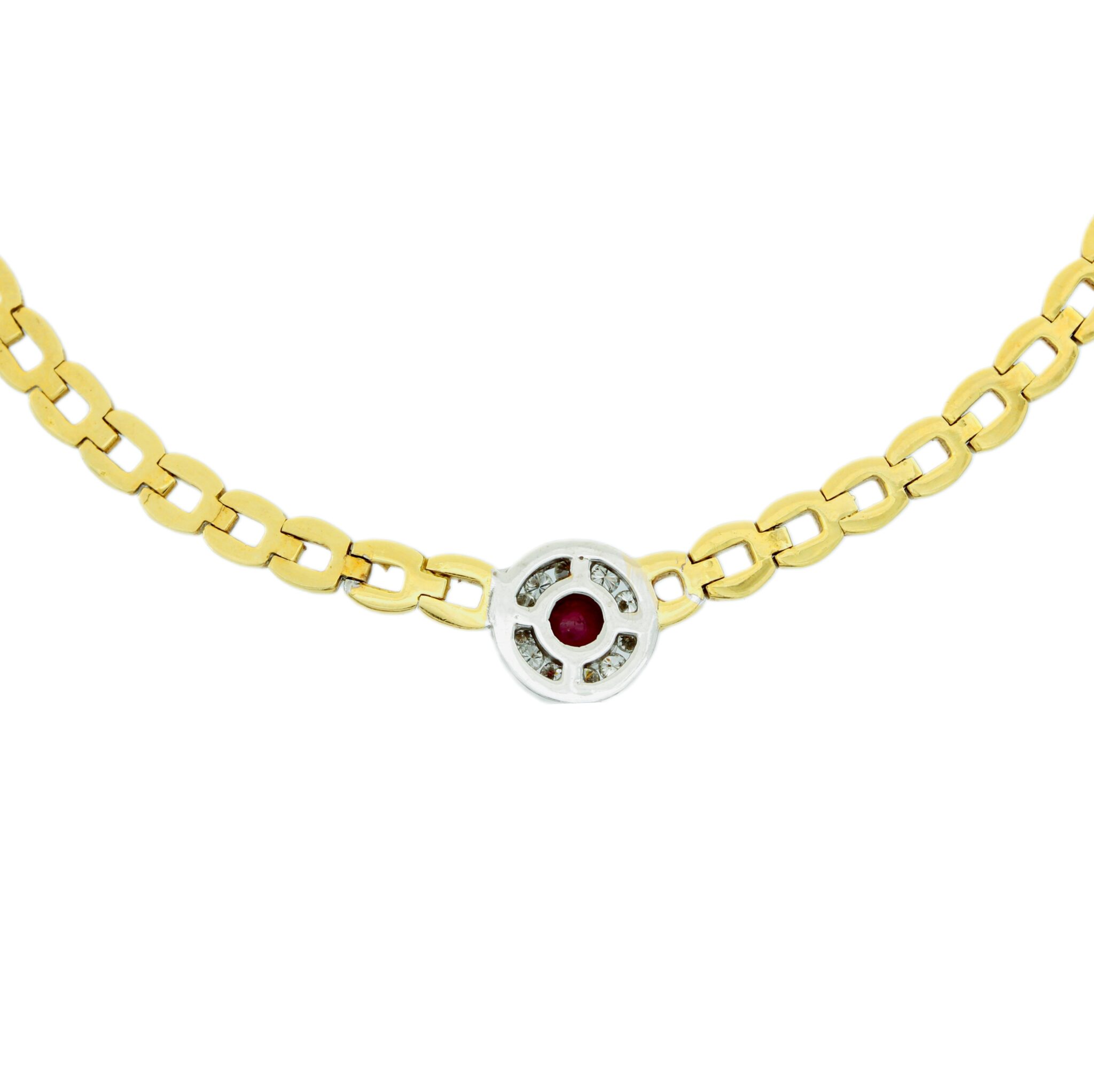 Rubin Collier Gelbgold 750 / 18K mit ca. 0,27ct Diamanten - Bild 2