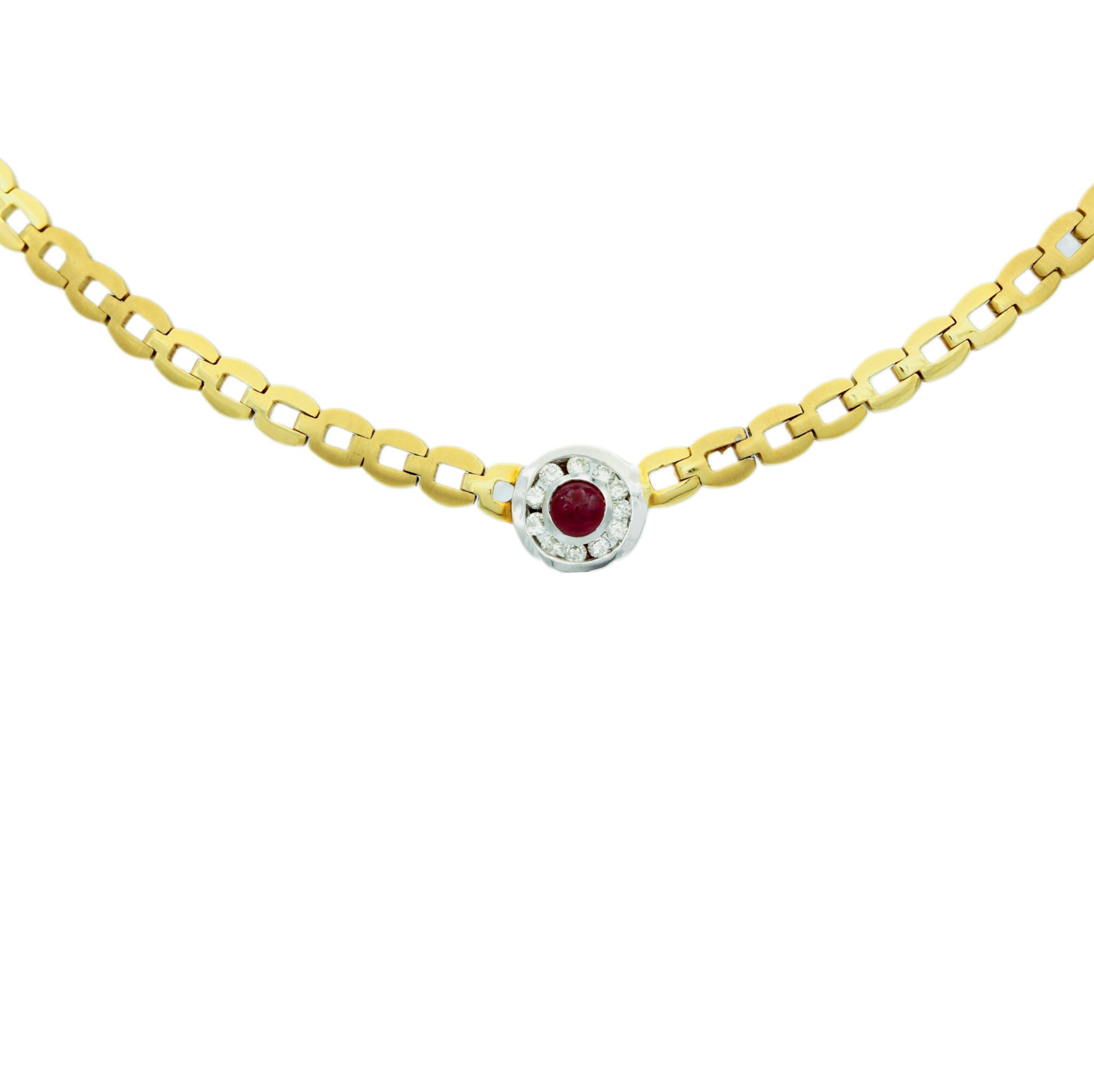 Rubin Collier Gelbgold 750 / 18K mit ca. 0,27ct Diamanten