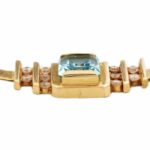 Blautopascollier Gelbgold 750 / 18K mit ca. 0,3ct Diamanten - Bild 5 Vorschau