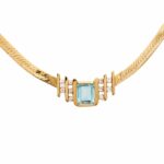 Blautopascollier Gelbgold 750 / 18K mit ca. 0,3ct Diamanten - Bild 7 Vorschau