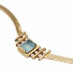 Blautopascollier Gelbgold 750 / 18K mit ca. 0,3ct Diamanten - Bild 6 Vorschau
