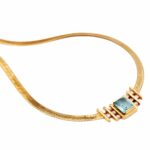 Blautopascollier Gelbgold 750 / 18K mit ca. 0,3ct Diamanten - Bild 3 Vorschau