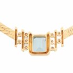 Blautopascollier Gelbgold 750 / 18K mit ca. 0,3ct Diamanten - Bild 2 Vorschau