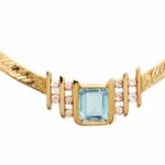 Blautopascollier Gelbgold 750 / 18K mit ca. 0,3ct Diamanten Vorschau