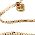 Herzform Collier mit Rubin und Diamanten Gelbgold 585 / 14K - Bild 6 Vorschau