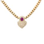 Herzform Collier mit Rubin und Diamanten Gelbgold 585 / 14K Vorschau