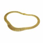 Retro Fächer Collier im „Kleopatra“ Stil mit Florentine finish Gelbgold 750 /18K - Bild 2 Vorschau