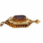Antik Medallion mit Haarlocke-Amethyst und Emaille - Bild 2 Vorschau