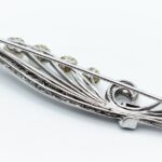 Florale Turmalin Brosche ca. 0,5ct Diamanten Zuchtperlen um 1950/60 Weißgold 18K - Bild 2 Vorschau
