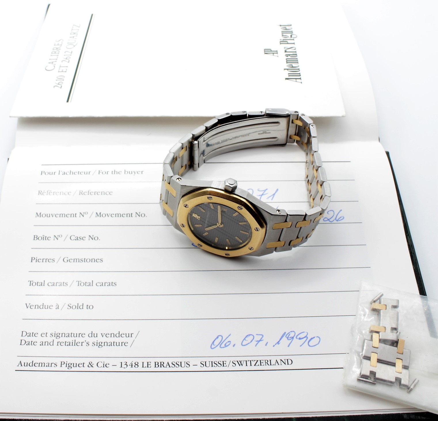 Audemars Piguet Royal Oak Quarz Stahl Gold Papiere 30mm 1990 - Bild 15