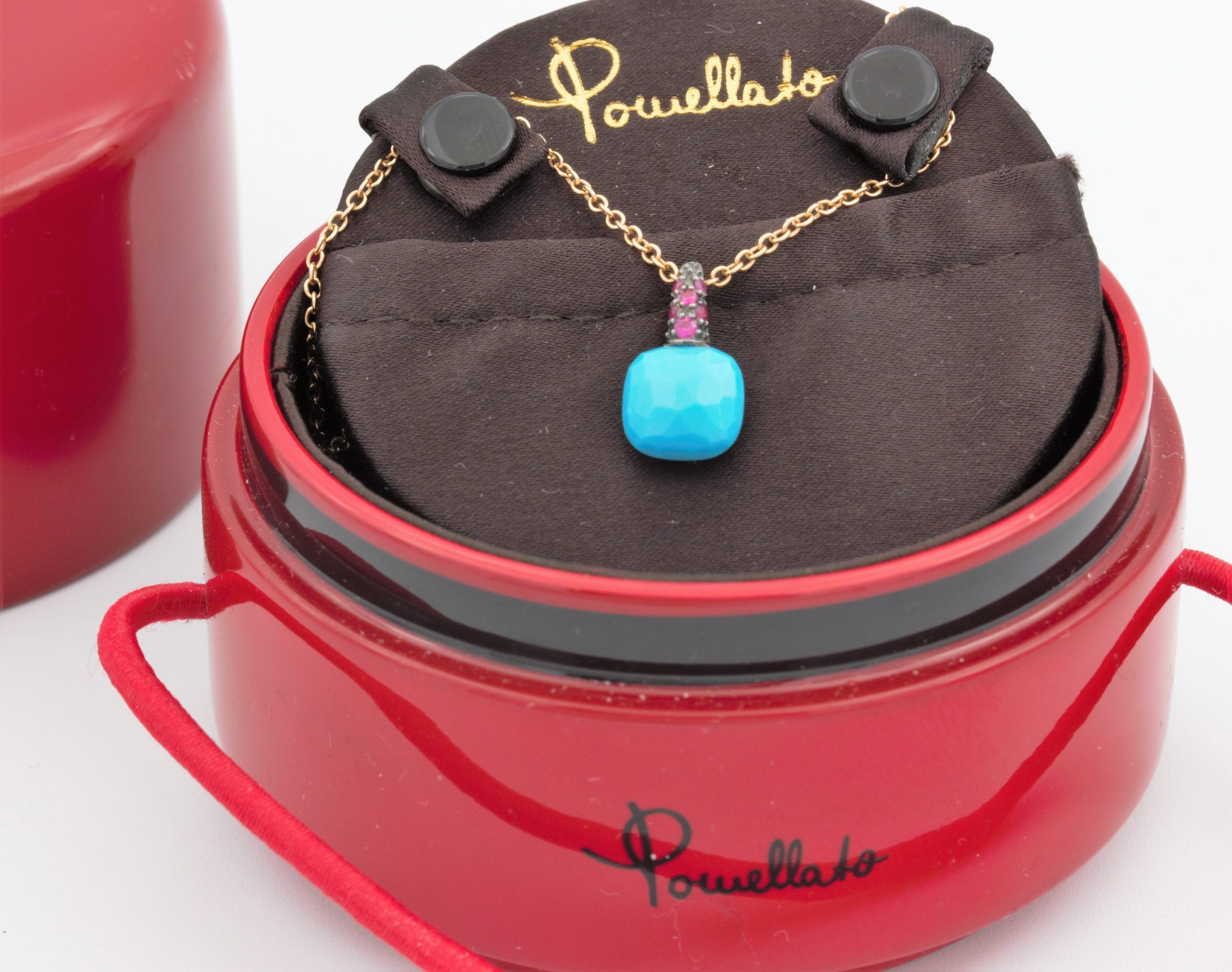 Pomellato „Capri“ Türkis Kette 41cm Rubine Roségold 750/ 18K - Bild 7