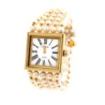 Chanel Mademoiselle 1989 Quarz 750GG Zuchtperlarmband VINTAGE Super Zustand Vorschau