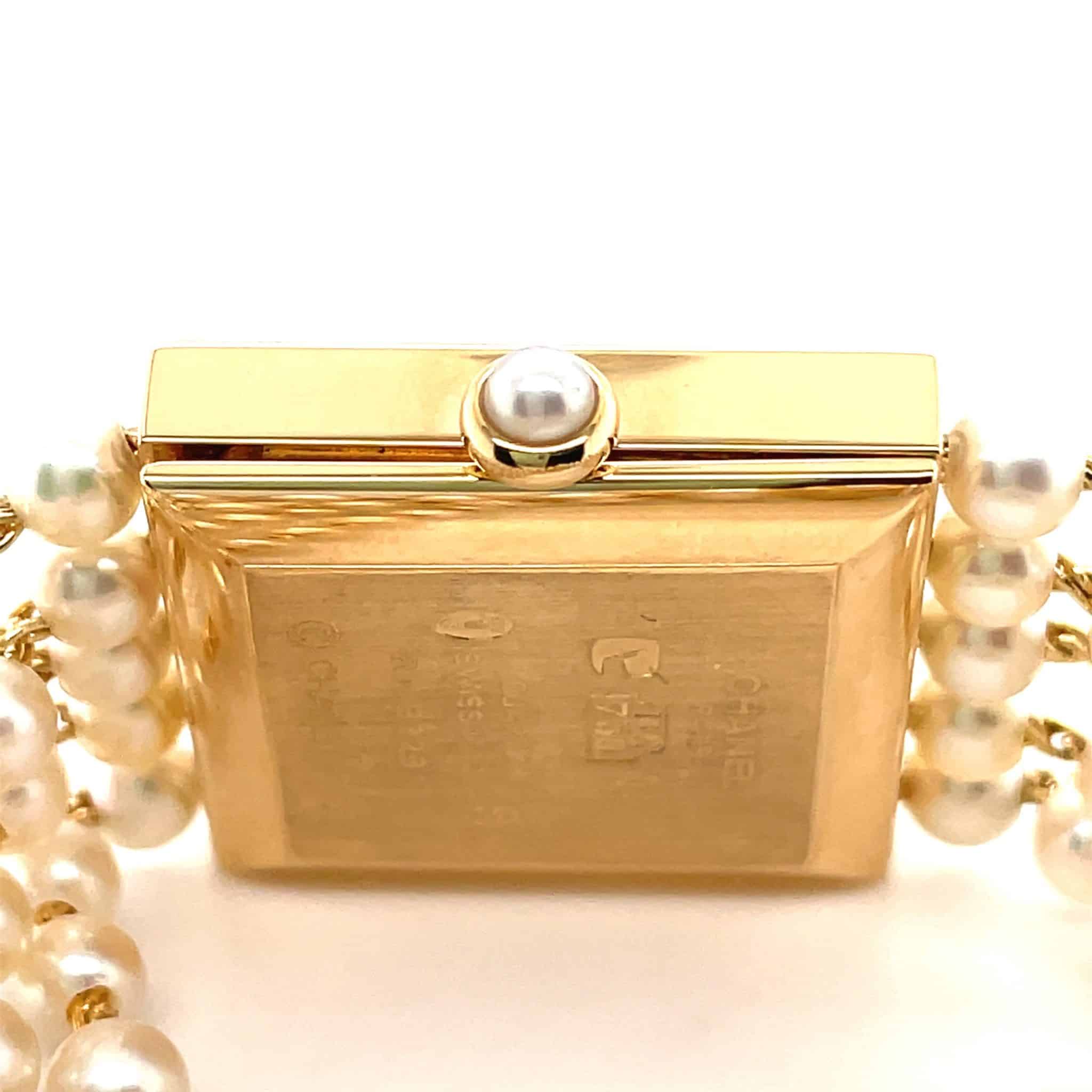 Chanel Mademoiselle 1989 Quarz 750GG Zuchtperlarmband VINTAGE Super Zustand - Bild 3