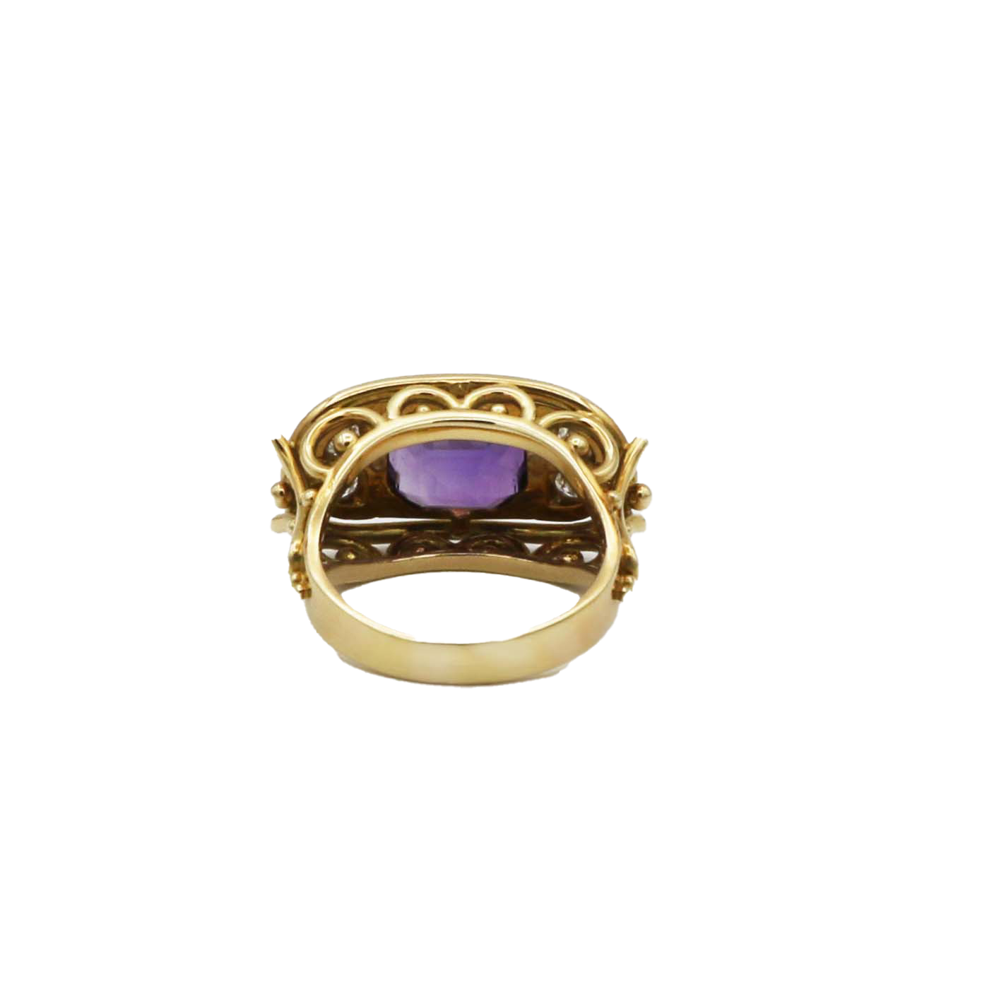 Amethyst Ring Gr.53 Gelbgold 750 / 18K mit ca. 0,24ct Diamanten - Bild 4