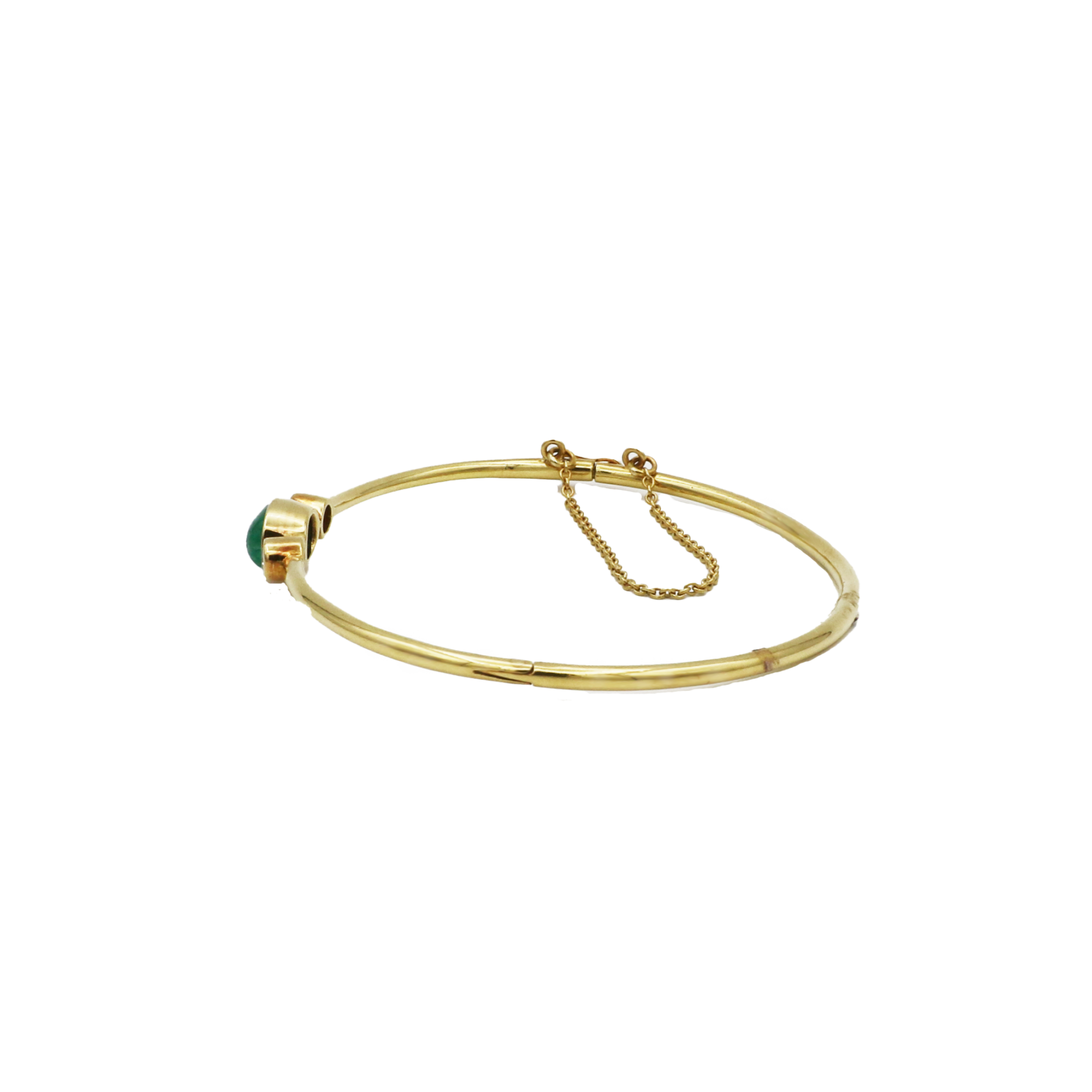 Smaragd Armreif Gelbgold 750 / 18K mit ca. 0,2ct Diamanten - Bild 2