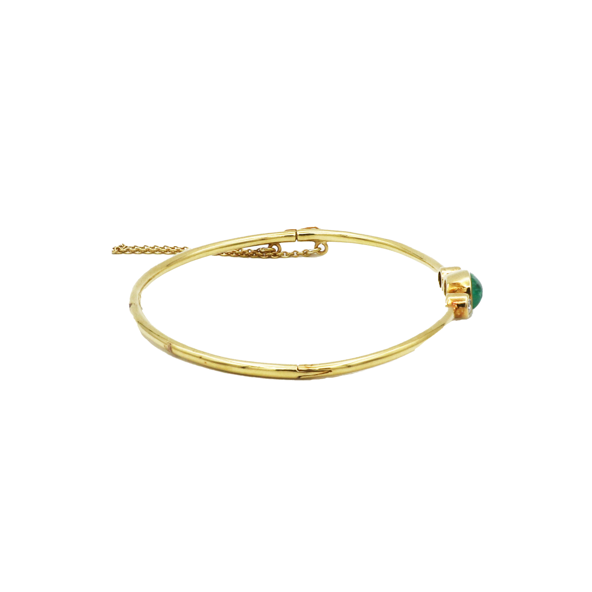 Smaragd Armreif Gelbgold 750 / 18K mit ca. 0,2ct Diamanten - Bild 3