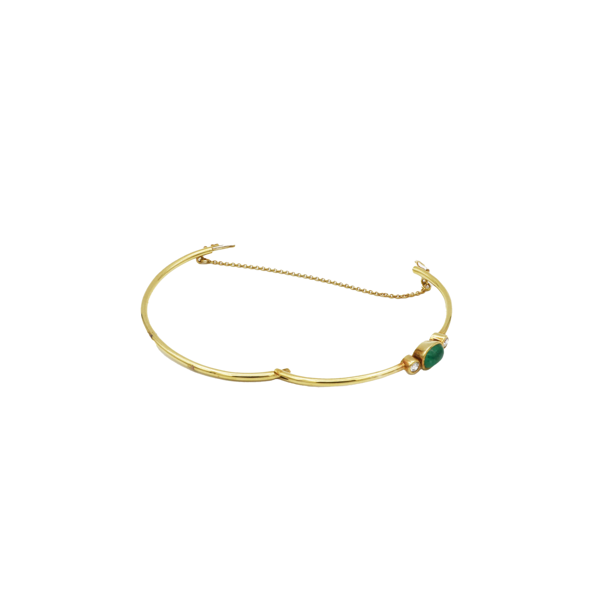 Smaragd Armreif Gelbgold 750 / 18K mit ca. 0,2ct Diamanten - Bild 4