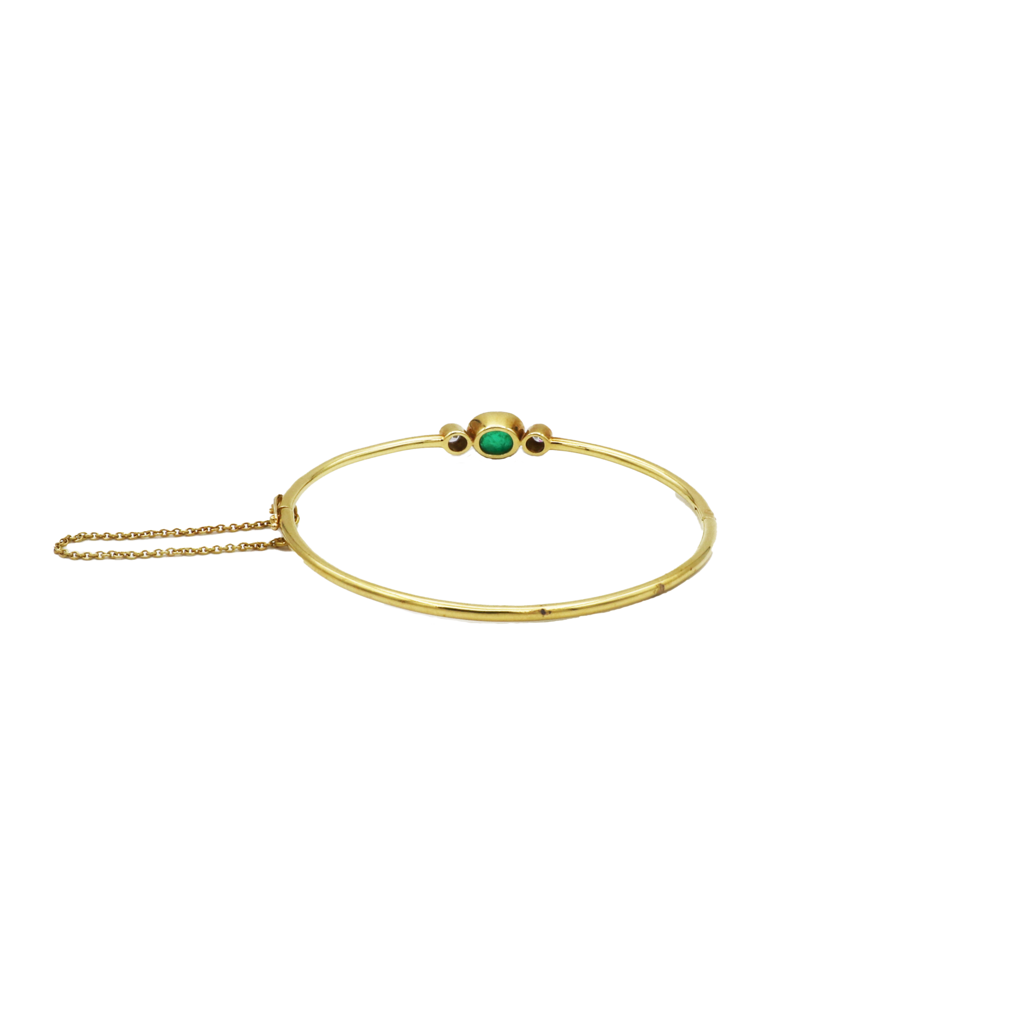 Smaragd Armreif Gelbgold 750 / 18K mit ca. 0,2ct Diamanten - Bild 5