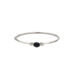 Saphir Cabochon Armreif Weißgold 750 / 18K mit ca. 0,2ct Diamanten Vorschau