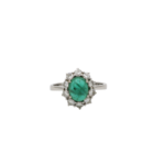 Smaragd Ring Gr.56 Weißgold 750 / 18K mit ca. 0,7ct Diamanten Vorschau