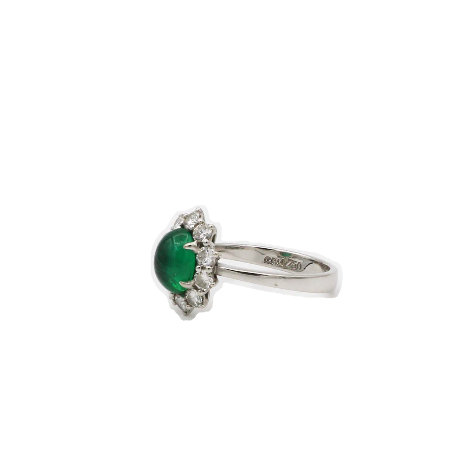 Smaragd Ring Gr.56 Weißgold 750 / 18K mit ca. 0,7ct Diamanten - Bild 2