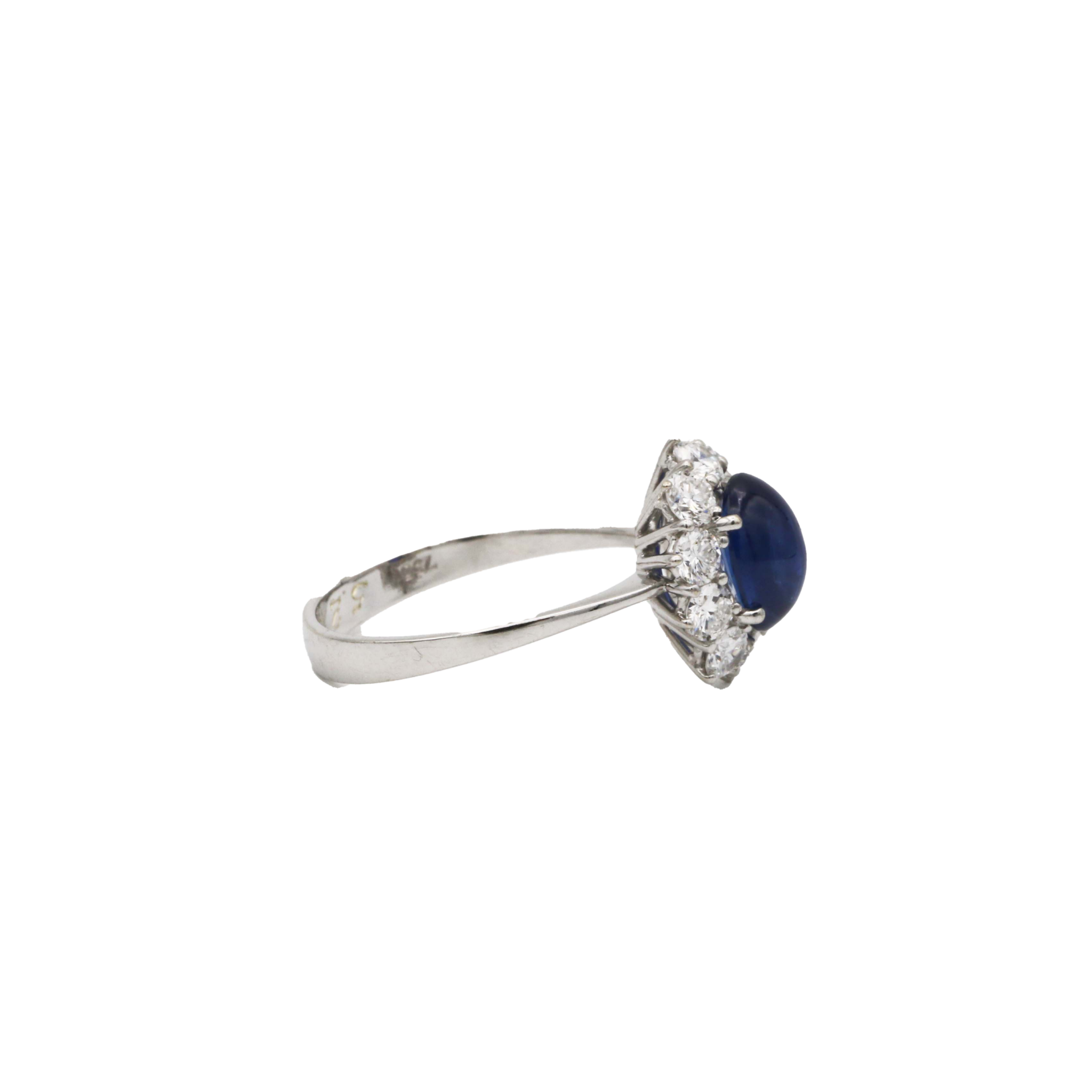 Saphir Ring Gr.55 Weißgold 750 / 18K mit ca. 1 ct Diamanten - Bild 2