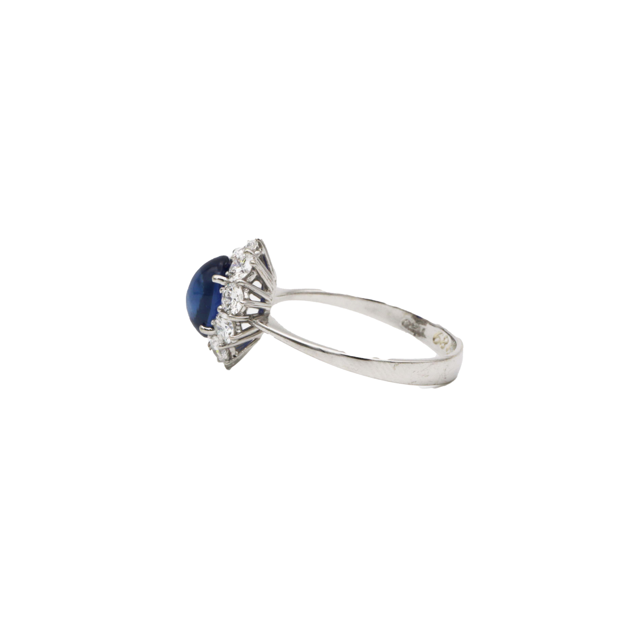 Saphir Ring Gr.55 Weißgold 750 / 18K mit ca. 1 ct Diamanten - Bild 3