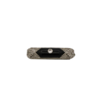 Art Deco Brosche Weißgold 585 / 14K mit Diamanten Onyx Chrysopras Wechselbar - Bild 6 Vorschau