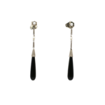 Art Deco Ohrhänger mit Onyx und Perlen in WG750 PT800 Vorschau