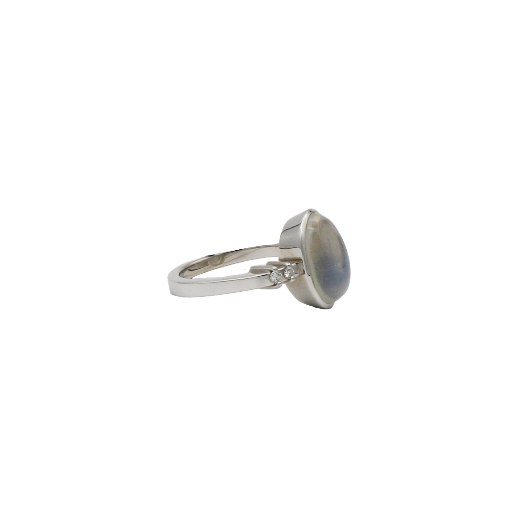 Cadeaux Mondstein Ring Gr.60 Weißgold 750 / 18K mit ca. 0,16ct Diamanten - Bild 3
