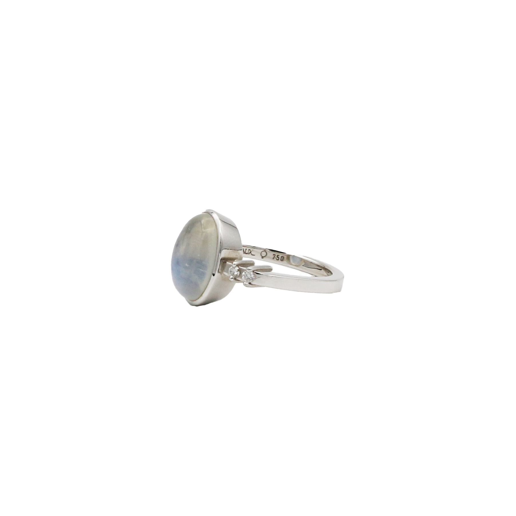 Cadeaux Mondstein Ring Gr.60 Weißgold 750 / 18K mit ca. 0,16ct Diamanten - Bild 5