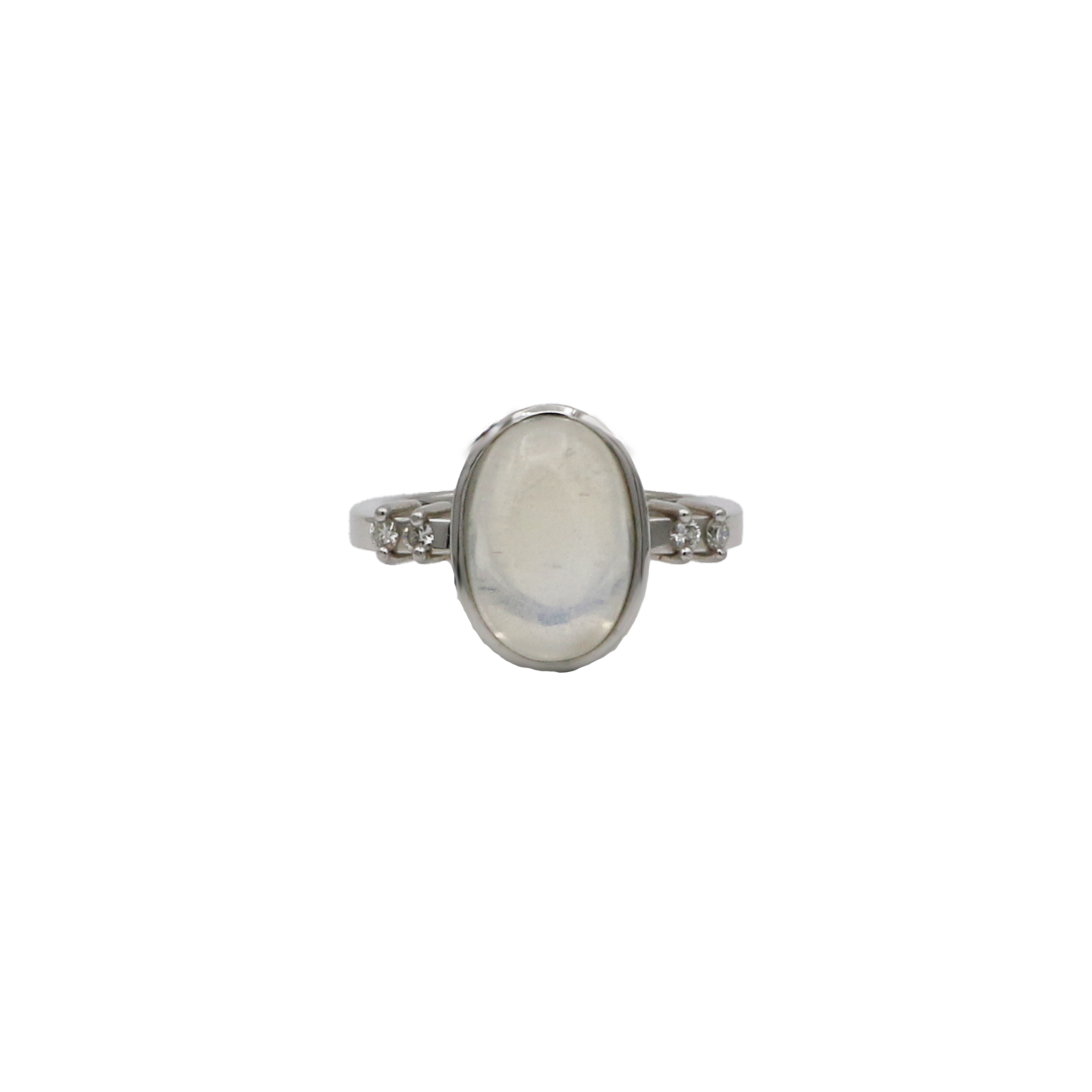 Cadeaux Mondstein Ring Gr.60 Weißgold 750 / 18K mit ca. 0,16ct Diamanten