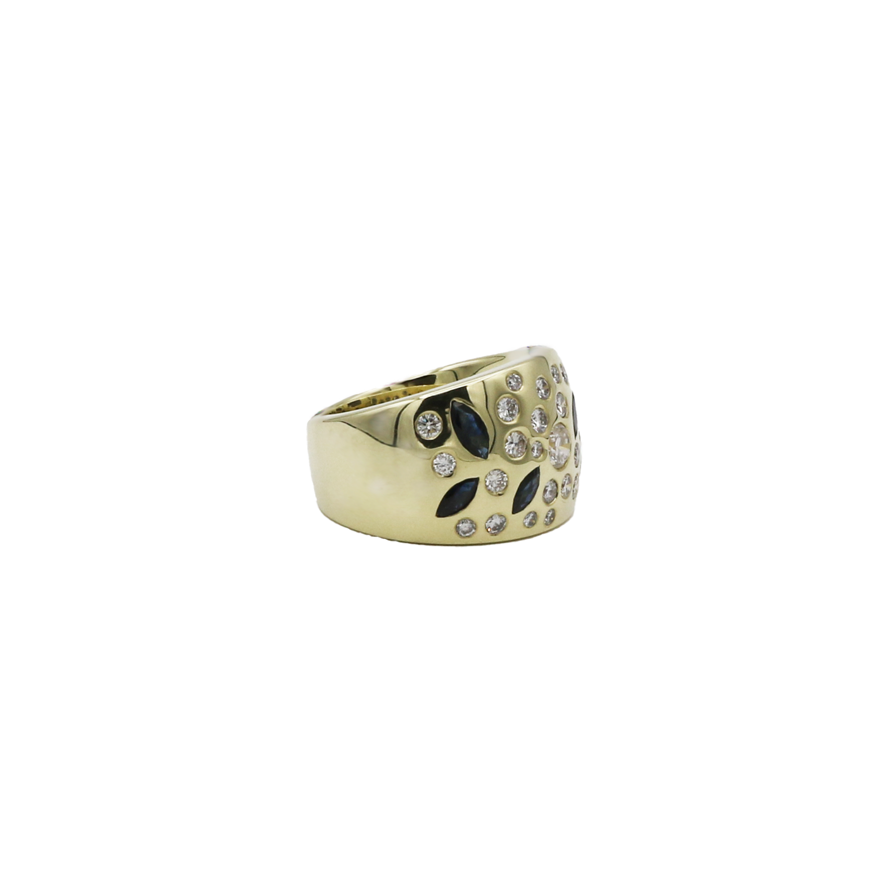 Ring Gr.56 Gelbgold 585 / 14K mit Diamanten und Saphiren - Bild 2