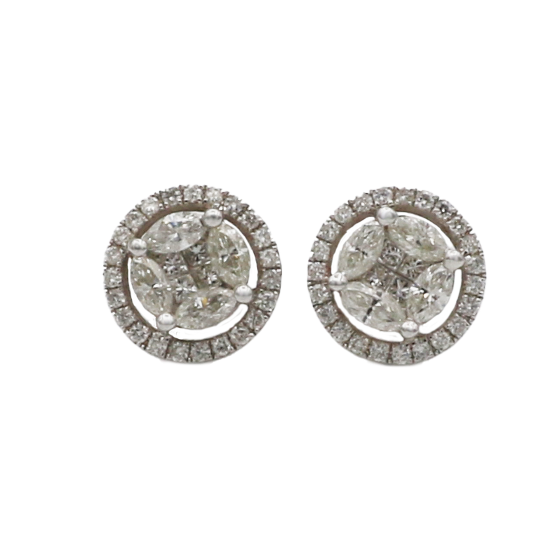 Diamant Ohrstecker Weißgold 750/18K. ca. 1,80ct.