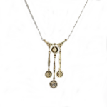 Art Deco Diamant Collier Gelbgold 585/14K Platin - Bild 3 Vorschau