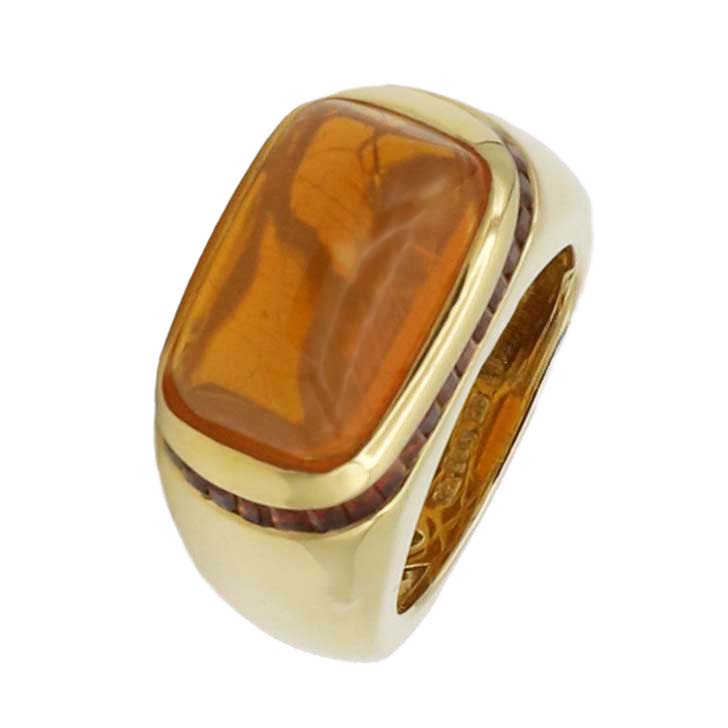 Madeira Citrin Ring Gelbgold 750/18K. Gr 54