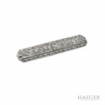 Diamant Art Deco Brosche Weißgold 750 / 18k. - Bild 2 Vorschau