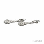 Stil Art Deco Ohrhänger Weißgold 585 /14 Kt. Diamantrosen - Bild 2 Vorschau