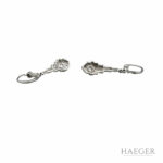 Stil Art Deco Ohrhänger Weißgold 585 /14 Kt. Diamantrosen - Bild 3 Vorschau
