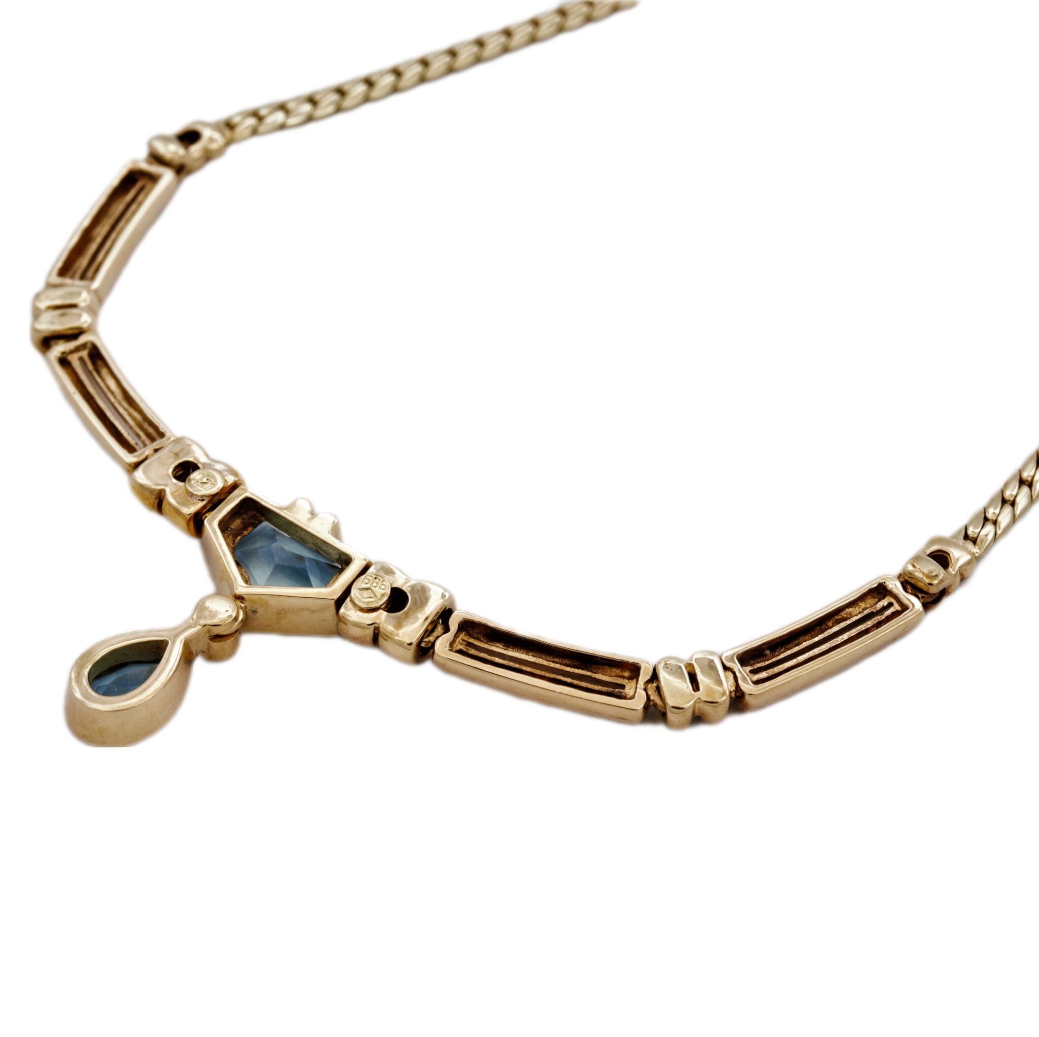 Collier Gelbgold 585 / 14K mit Diamanten und Topas - Bild 2