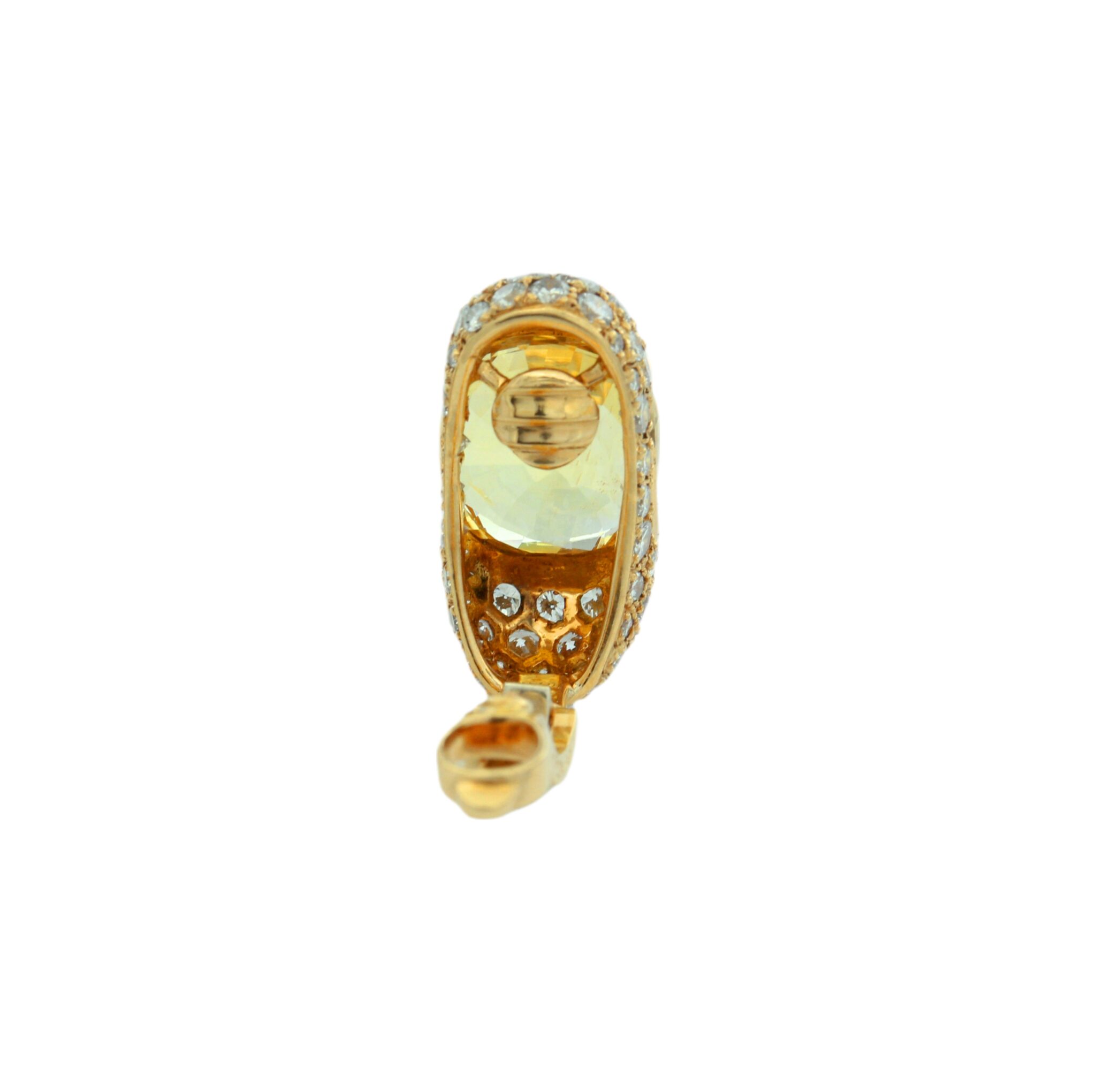 Cartier Paris Ohrclips Gelbgold 750 / 18K mit Diamanten und Saphiren - Bild 3
