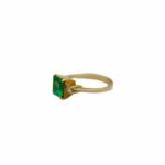 Kolumbianischer Smaragd Ring Gelbgold 750 / 18K mit Diamanten - Bild 3 Vorschau