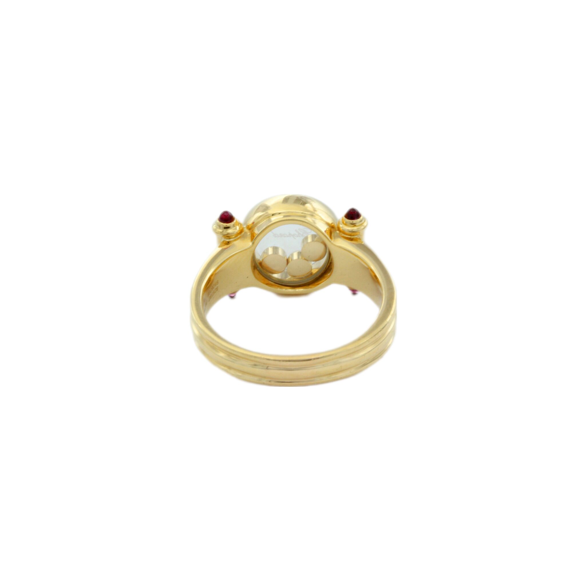 Chopard Happy Diamond Ring Gr. 56 Gelbgold 750 / 18K mit Diamanten und Rubinen - Bild 4