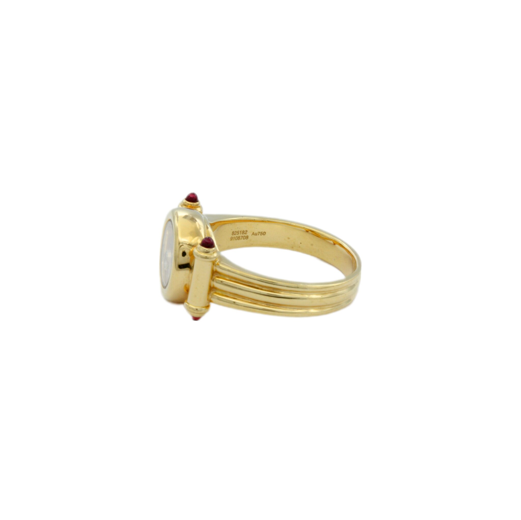 Chopard Happy Diamond Ring Gr. 56 Gelbgold 750 / 18K mit Diamanten und Rubinen - Bild 3