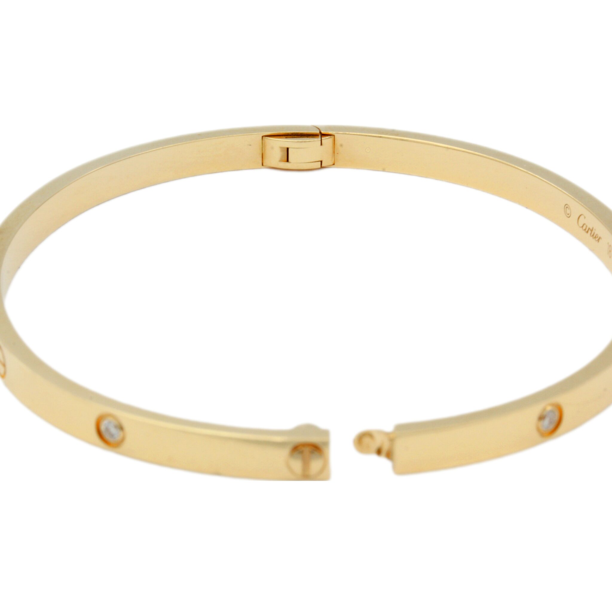 Cartier Love Armreif Gelbgold 750 / 18K mit ca. 0,15 ct Diamanten, Fullset - Bild 4