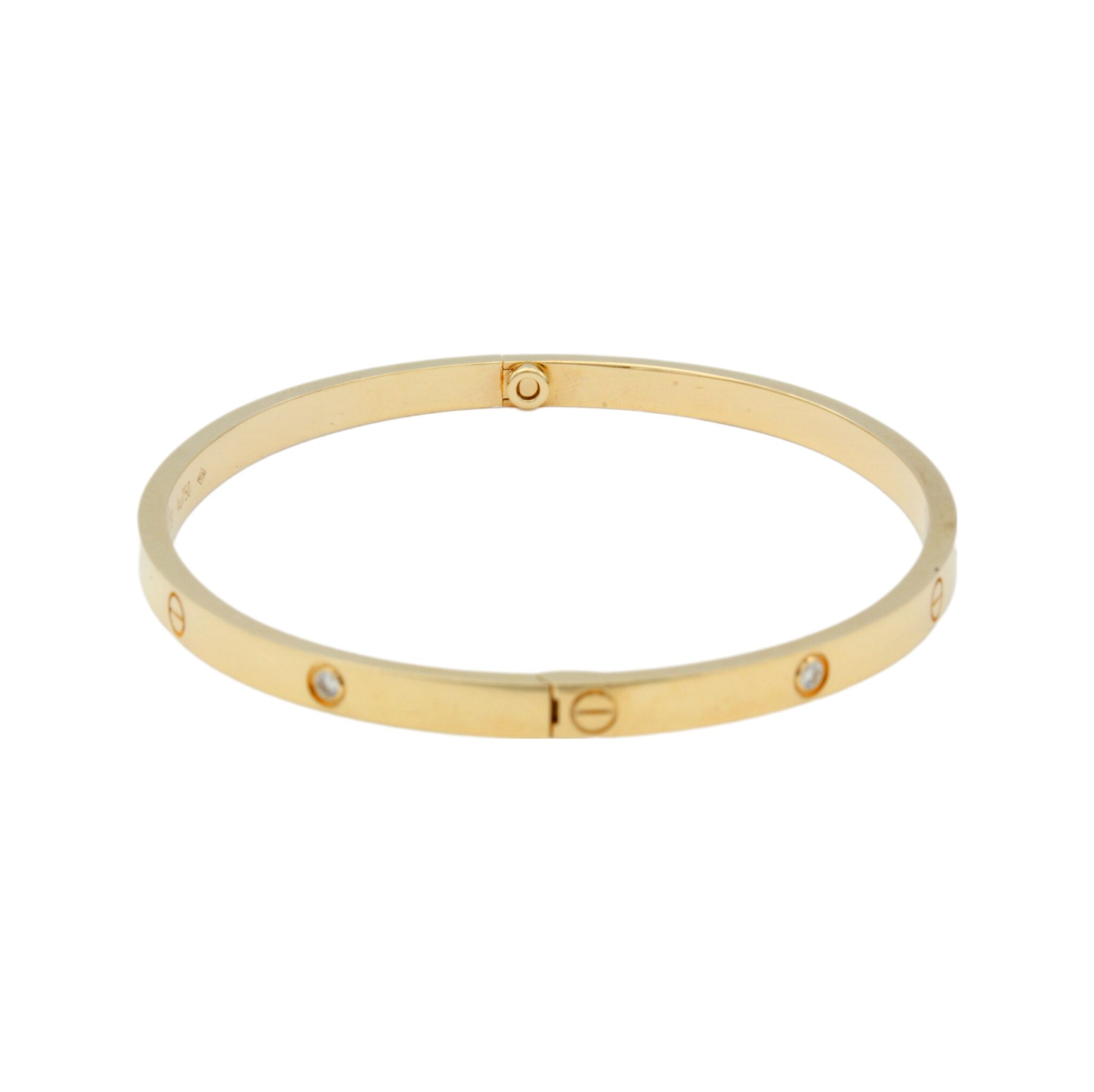 Cartier Love Armreif Gelbgold 750 / 18K mit ca. 0,15 ct Diamanten, Fullset - Bild 5