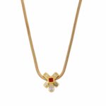 Schlangenkette mit X förmigen Anhänger und 0,86ct Tropfen Diamant Gelbgold Vorschau