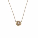 Kette mit Diamantanhänger in Blumenform Gelbgold 750 / 18K ca. 0,35 ct Diamanten Vorschau