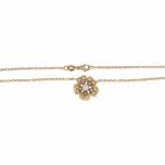 Kette mit Diamantanhänger in Blumenform Gelbgold 750 / 18K ca. 0,35 ct Diamanten - Bild 3 Vorschau