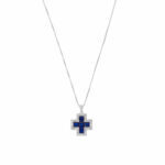 Kreuzanhänger Weißgold 750 / 18K mit Saphiren und Diamanten Vorschau